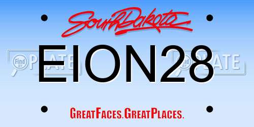EION28 South Dakota License Plate