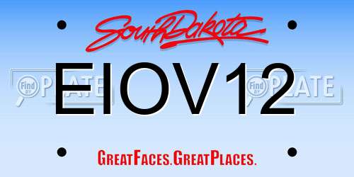 EIOV12 South Dakota License Plate