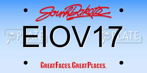 EIOV17 South Dakota License Plate