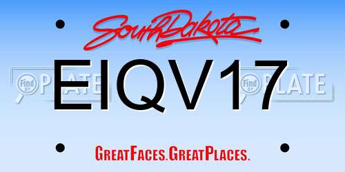 EIQV17 South Dakota License Plate