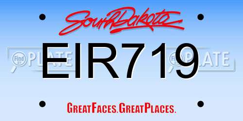 EIR719 South Dakota License Plate