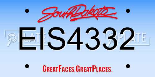 EIS4332 South Dakota License Plate