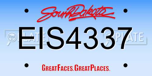 EIS4337 South Dakota License Plate