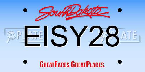 EISY28 South Dakota License Plate