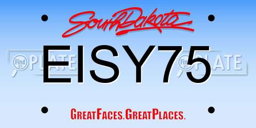 EISY75 South Dakota License Plate