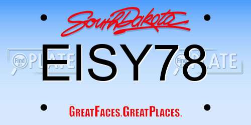 EISY78 South Dakota License Plate