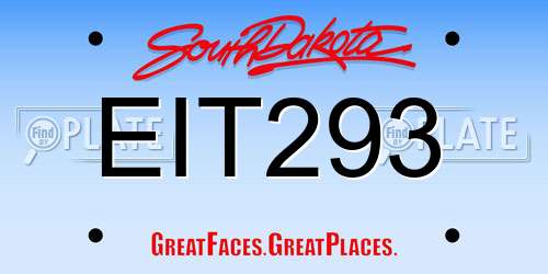 EIT293 South Dakota License Plate