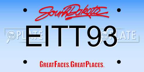 EITT93 South Dakota License Plate