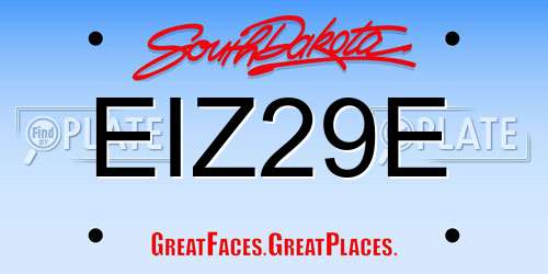 EIZ29E South Dakota License Plate