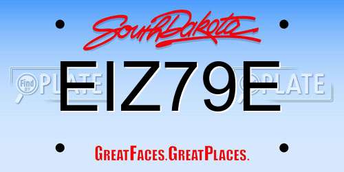 EIZ79E South Dakota License Plate