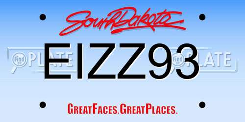 EIZZ93 South Dakota License Plate