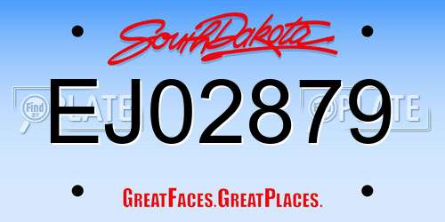 EJ02879 South Dakota License Plate