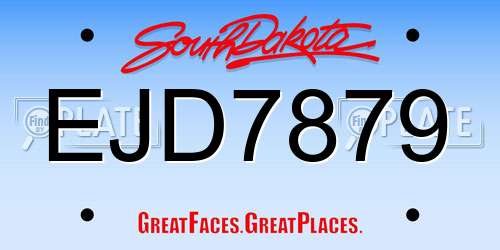 EJD7879 South Dakota License Plate