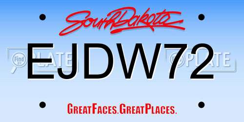 EJDW72 South Dakota License Plate