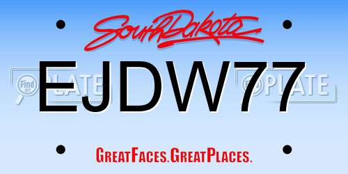 EJDW77 South Dakota License Plate