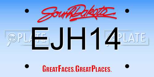 EJH14 South Dakota License Plate
