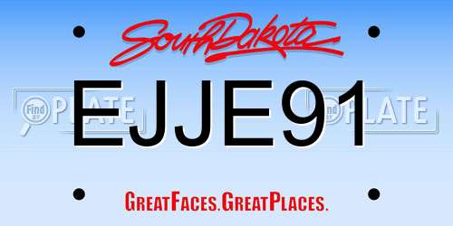 EJJE91 South Dakota License Plate