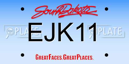 EJK11 South Dakota License Plate