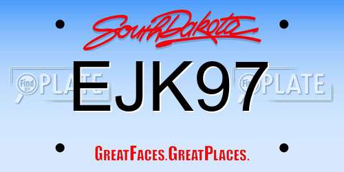 EJK97 South Dakota License Plate