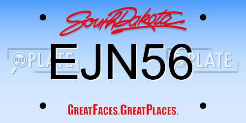 EJN56 South Dakota License Plate