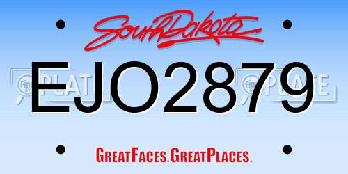 EJO2879 South Dakota License Plate