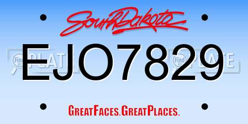 EJO7829 South Dakota License Plate