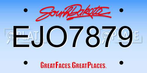 EJO7879 South Dakota License Plate