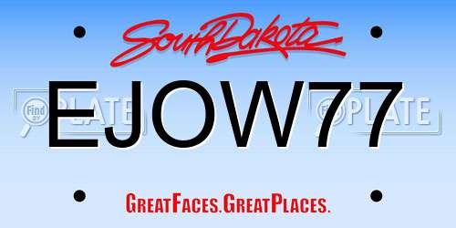 EJOW77 South Dakota License Plate