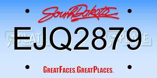 EJQ2879 South Dakota License Plate