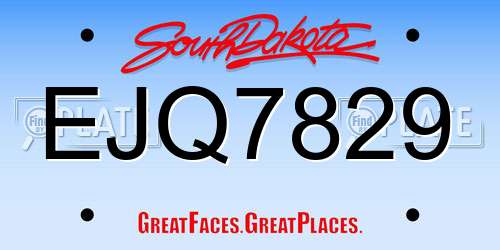 EJQ7829 South Dakota License Plate