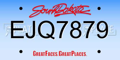 EJQ7879 South Dakota License Plate