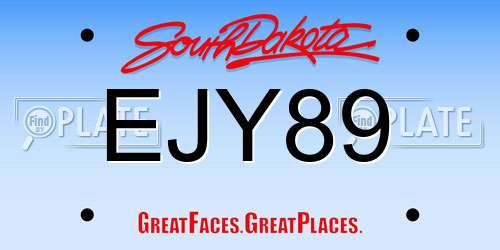 EJY89 South Dakota License Plate