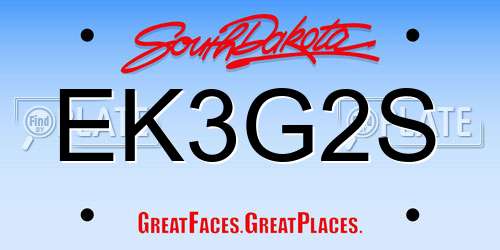EK3G2S South Dakota License Plate