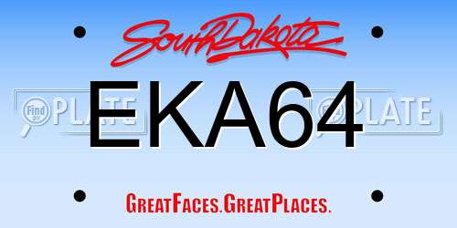 EKA64 South Dakota License Plate