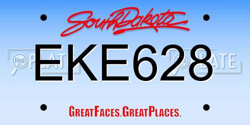 EKE628 South Dakota License Plate