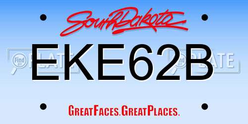 EKE62B South Dakota License Plate