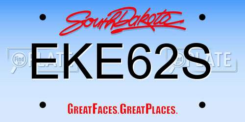 EKE62S South Dakota License Plate