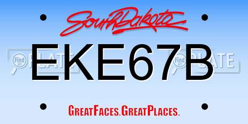 EKE67B South Dakota License Plate