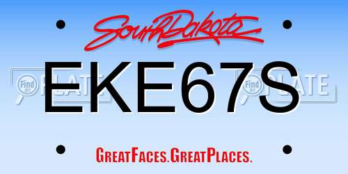 EKE67S South Dakota License Plate