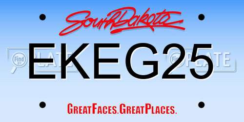 EKEG25 South Dakota License Plate