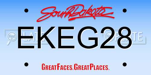 EKEG28 South Dakota License Plate