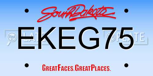 EKEG75 South Dakota License Plate