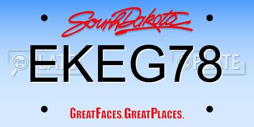 EKEG78 South Dakota License Plate