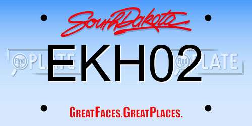 EKH02 South Dakota License Plate