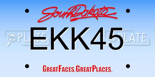 EKK45 South Dakota License Plate