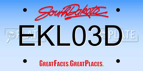 EKL03D South Dakota License Plate