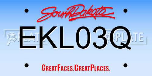 EKL03Q South Dakota License Plate