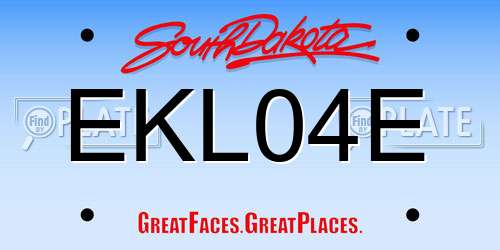 EKL04E South Dakota License Plate