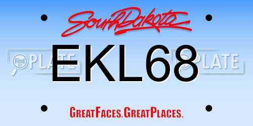 EKL68 South Dakota License Plate