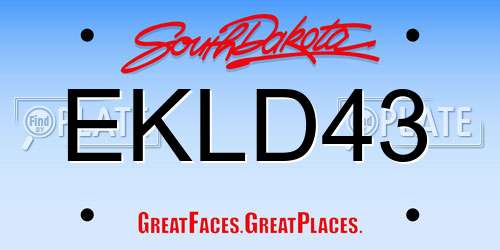 EKLD43 South Dakota License Plate